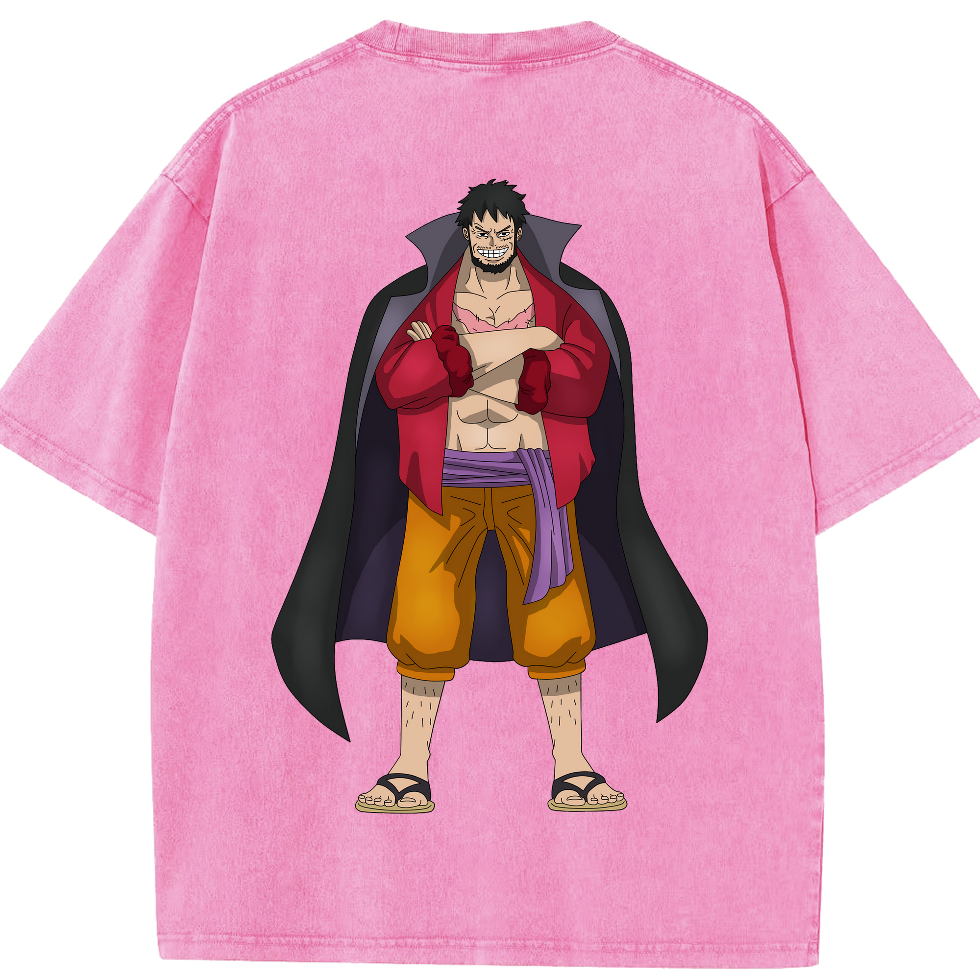 ワンピース モンキー・D・ルフィ ONE PIECE Monkey D. Luffy 綿100% ヴィンテージ風 半袖Tシャツ（背面プリント）